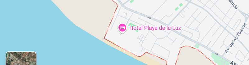 Ubicación en el mapa del hotel Playa de la Luz